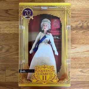 NEW. Never Opened. Queen Elizabeth II 70th Anniversary Barbie Signature Doll
